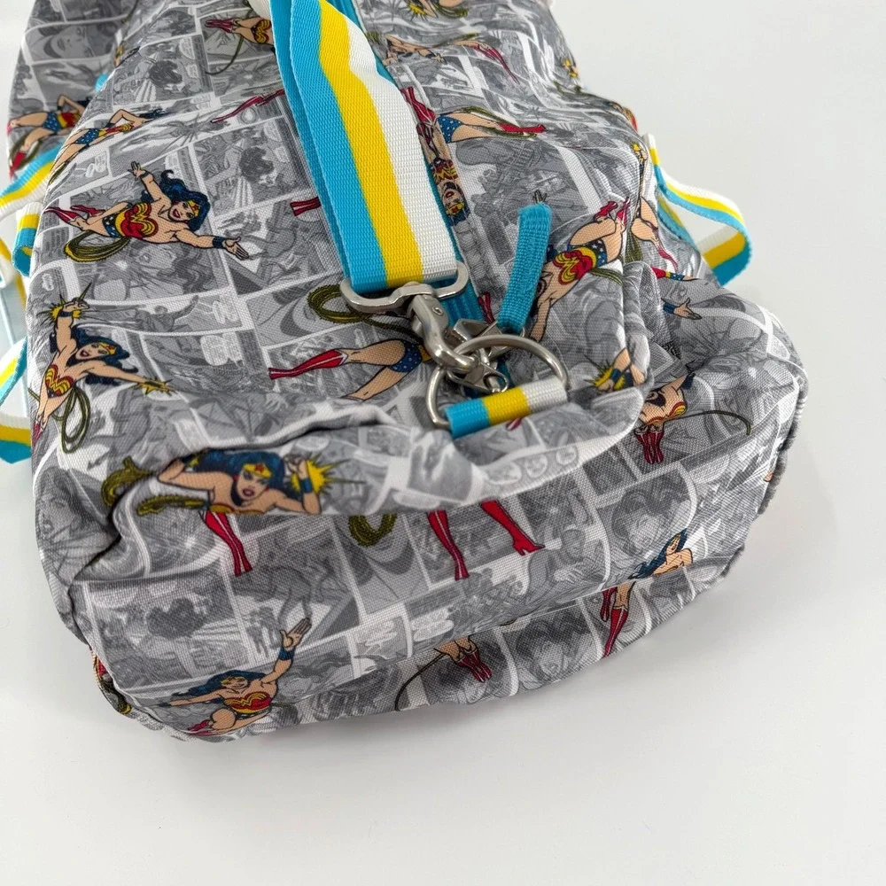 POTTERY BARN KIDS Wonder Woman DC Comics Duffle Bag Grey Superhero Travel Bag